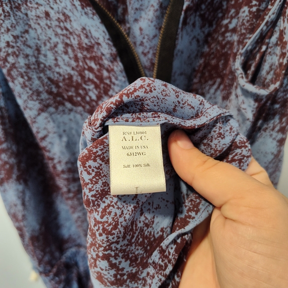 A.L.C. Blue and Maroon Patterned Top - Picture 3 of 3